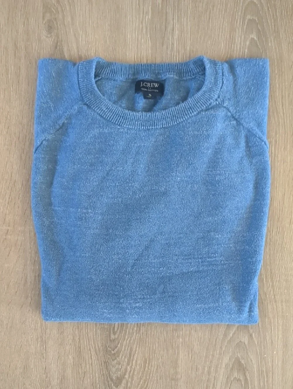 J. Crew Men's Heathered Blue Crewneck Sweater